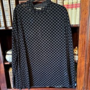 Jade By Jane Black Checkered Long Sleeve Top